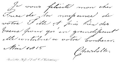 Charlotte, (Kone til Fredk K af Wirtemberg) af English School