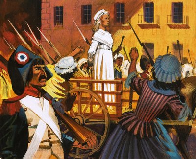 Charlotte Corday på vej til guillotinen af English School