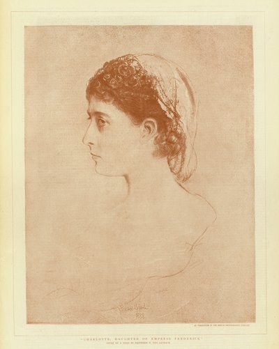 Charlotte, datter af kejserinde Frederick (litho) af English School