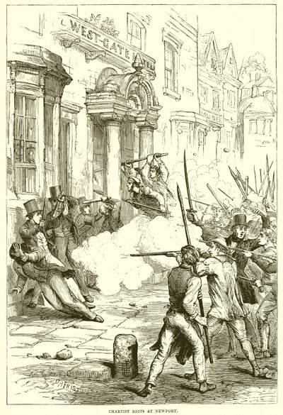 Chartist-optøjer i Newport af English School