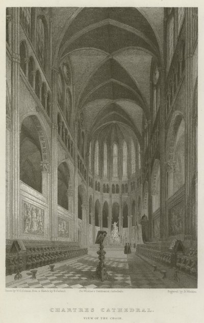 Chartres Cathedral, Udsigt over koret (gravering) af English School