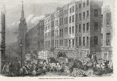 Cheapside - træbelægningen fjernet af English School