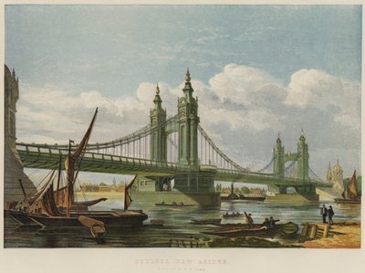 Chelsea New Bridge (chromolitho) af English School