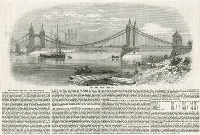 Chelsea Suspension Bridge af English School