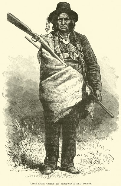 Cheyenne Chief i semi-civiliseret kjole af English School