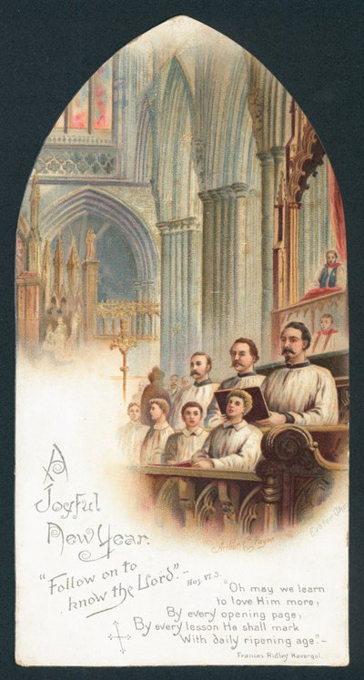 Korsang i kirken, nytårskort af English School