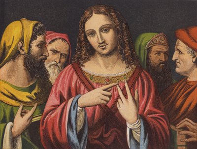 Kristus og de jødiske læger (chromolitho) af English School