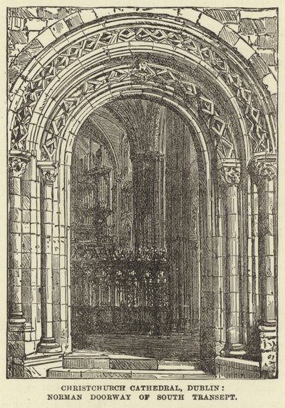 Christchurch Cathedral, Dublin, Norman Doorway of South Transept af English School