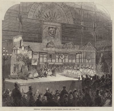 Juleunderholdning i Crystal Palace (gravering) af English School