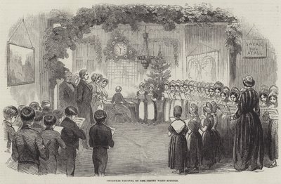 Julefestival for Vintry Ward Schools (gravering) af English School