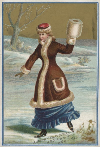 Julekort (chromolitho) af English School