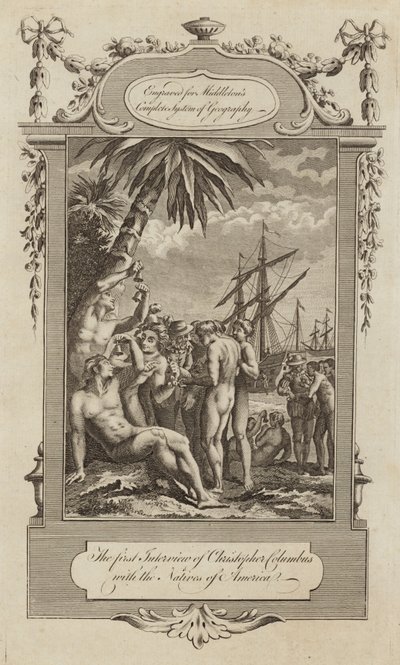 Christopher Columbus med de indfødte af English School