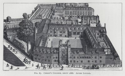 Christ "s College, about 1688, after Loggandani af English School