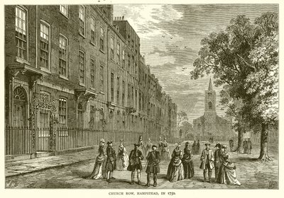 Church Row, Hampstead, i 1750 af English School