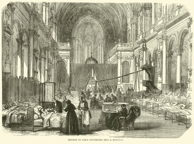 Kirken i Paris omdannet til et hospital, november 1870 af English School