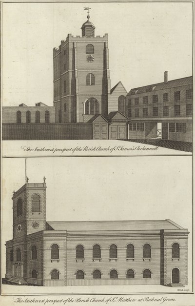 Church of St James, Clerkenwell og Church of St Matthew, Bethnal Green af English School