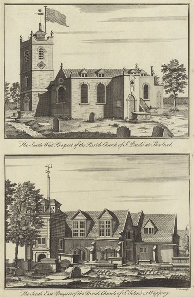 Church of St Paul, Shadwell og Church of St John, Wapping af English School
