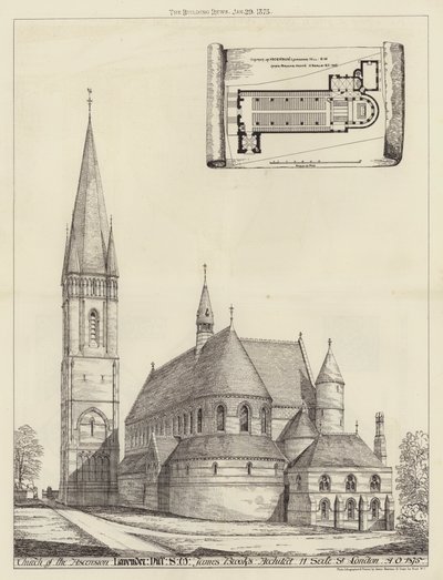 Church of the Ascension, Lavender Hill, SW (gravering) af English School