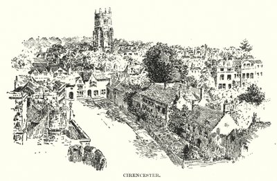 Cirencester (litografi) af English School