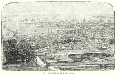 By og havn i Kobe, Japan (gravering) af English School