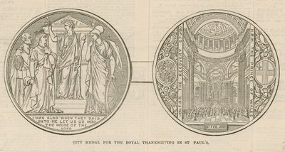 Bymedalje til Royal Thanksgiving i St Pauls Cathedral, London, den 27. februar 1872 af English School