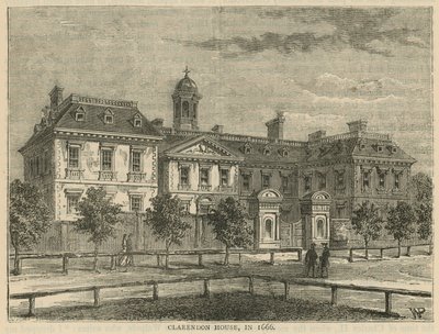 Clarendon House i 1666 af English School