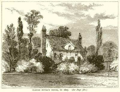 Claude Duvals Hus, i 1825 af English School