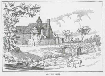 Clayton Hall (litografi) af English School