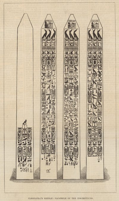 Cleopatras-nål - faksimile af inskriptionen af English School