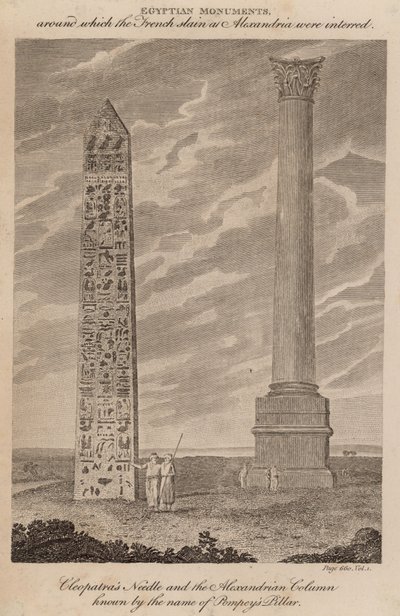Cleopatras-nålen og den Alexandriske søjle kendt under navnet Pompeys-søjlen af English School