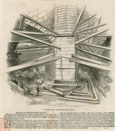Cofferdam, Westminster Bridge af English School