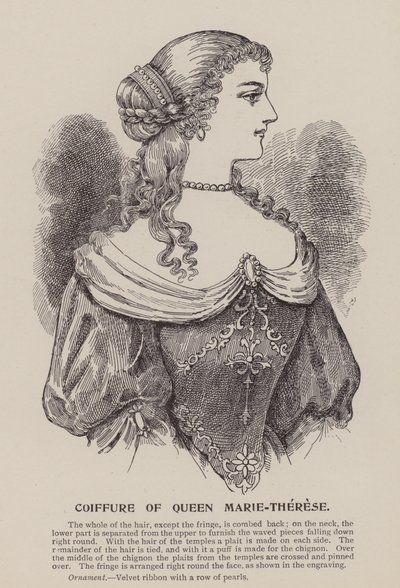 Dronning Marie-Thereses frisure (kobberstik) af English School