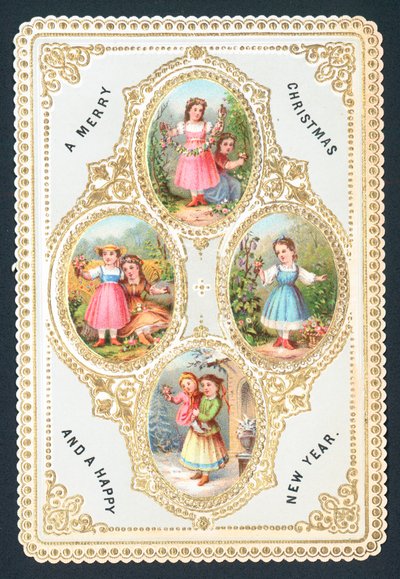 Collage af billeder, julekort af English School