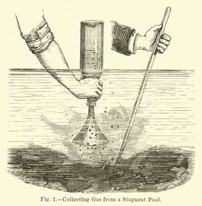Gas aus einem stehenden Gewässer sammeln von English School