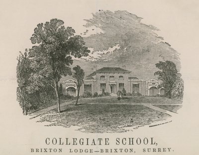 Collegiate School, Brixton Lodge, Brixton, Surrey af English School
