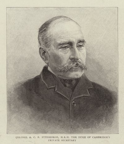 Oberst A C F Fitzgeorge, HRH hertugen af Cambridges privatsekretær (gravering) af English School