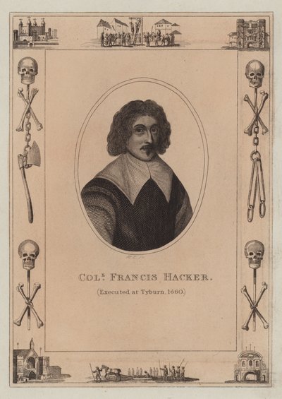 Oberst Francis Hacker, henrettet i Tyburn, 1660 af English School