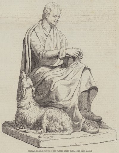Kolossal marmorstatue af Sir Walter Scott, Baronet (gravering) af English School