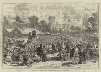 Coming of Age of the Marquis of Stafford, festligheder i Trentham Hall (gravering) af English School