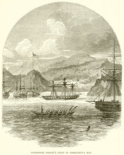 Commodore Porters Fleet i Nookaheeva Bay af English School