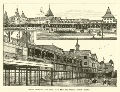 Coney Island, Iron Pier og Manhattan Beach Hotel af English School