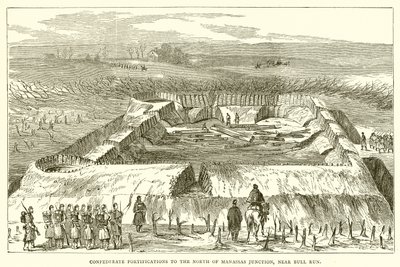 Konfødererede befæstninger nord for Manassas Junction, nær Bull Run af English School