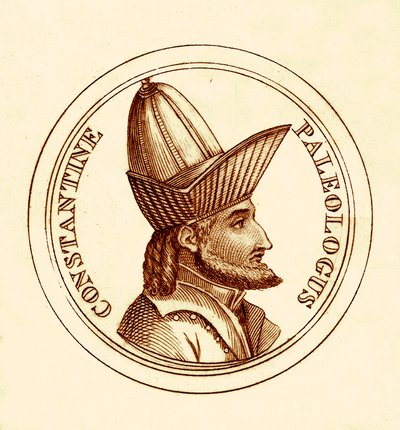 Constantine Paleologus, illustration fra The Universal Historical Dictionary af George Crabb, udgivet 1825 (digitalt forbedret billede) af English School