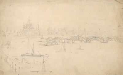 Opførelse af Waterloo Bridge, London af English School
