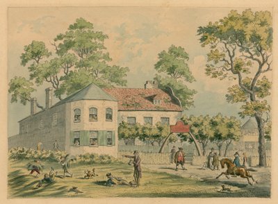 Københavns Hus, London; original akvarel af F W Pailthorpe af English School