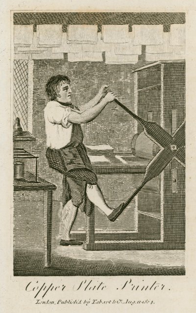 Kobberpladeprinter (gravering) af English School