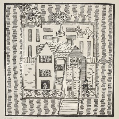 Kopi af kortet over Mockbeggar Hall, med hans situation i det rummelige land, der hedder hvor som helst, ca. 1633, fra Ballad of Roxborough af English School