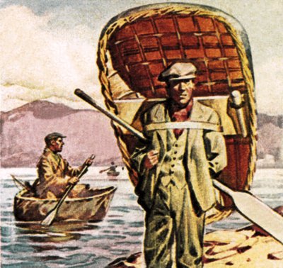 Coracles i Wales af English School