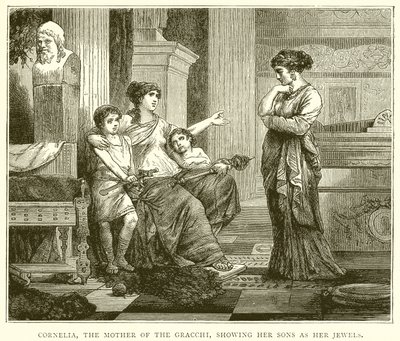 Cornelia, Gracchiernes moder, viser sine sønner som sine juveler af English School