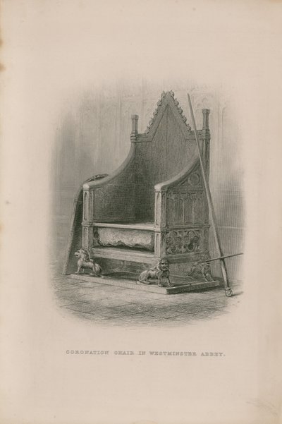 Kroningsstol i Westminster Abbey af English School